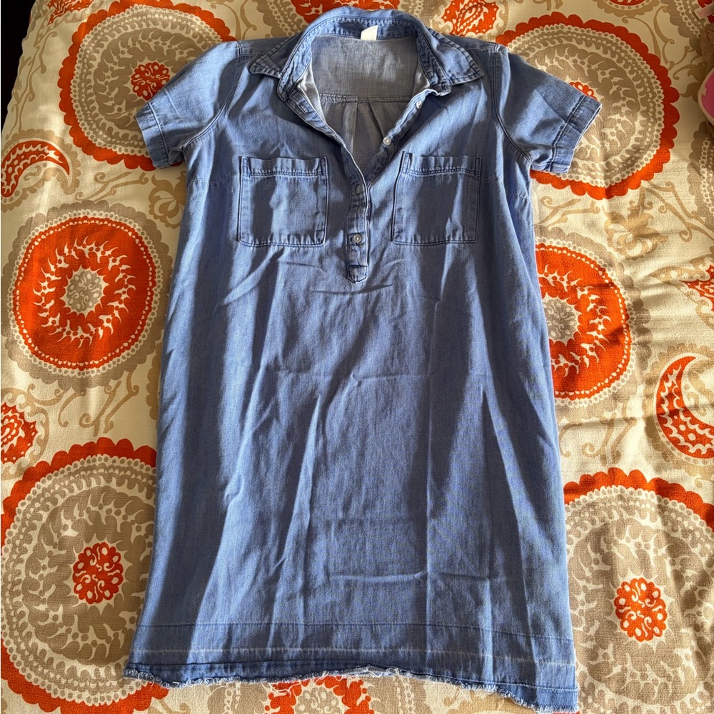 Blue shirt dress